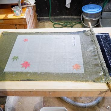 Washi traditional paper making workshop in Ainokura, Gokayama
