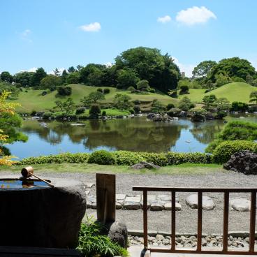 View on Suizen-ji Joju-en garden from the teahouse