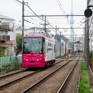 Toden Arakawa, View on Tokyo Sakura Tram from Arakawa Nichome station