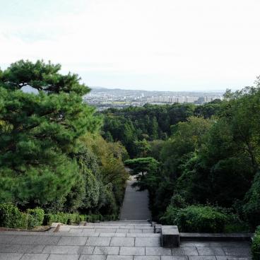 Park of Fushimi-Momoyama Castle (Kyoto), View on the city