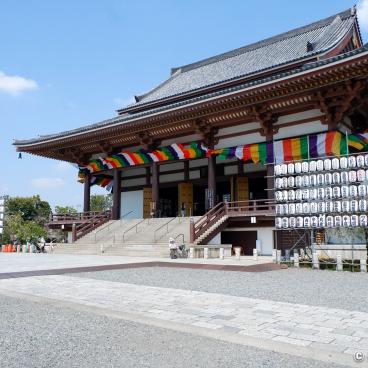 Hana Matsuri in Nishiarai Daishi temple (Tokyo), Main hall's esplanade