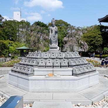 Hana Matsuri in Nishiarai Daishi temple (Tokyo), Kannon statue tribute to the Shikoku 88 temples pilgrimage