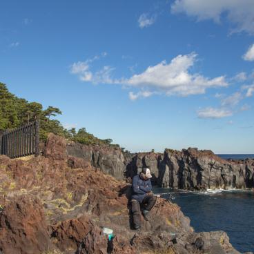 Jogasaki Coast, A man fishing on the rocks