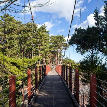 Jogasaki Coast, View on Kadowaki suspended bridge 2