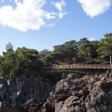 Jogasaki Coast, View on Kadowaki suspended bridge