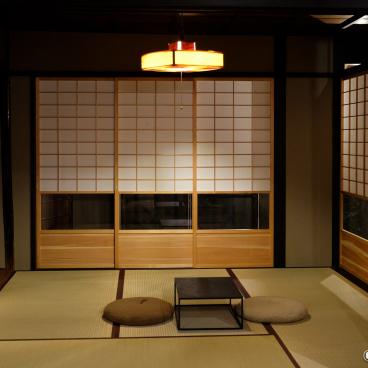 Shiki Bisho House (Kyoto), Japanese living-room with tatami flooring