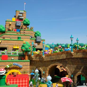 Super Nintendo World (USJ, Osaka), View on Mushroom Kingdom and Mount Beanpole