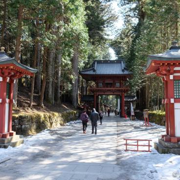 Nikko, Cedar alley and Romon gate towards Toshogu's entrance from Futarasan-jinja