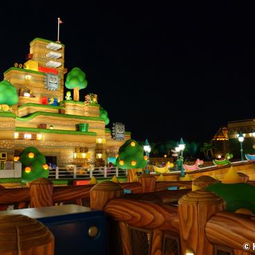 Super Nintendo World (USJ, Osaka), Night view on Mushroom Kingdom and Mount Beanpole