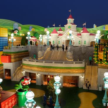 Super Nintendo World (USJ, Osaka), Night view on Mushroom Kingdom and Princess Peach's Castle
