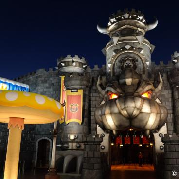 Super Nintendo World (USJ, Osaka), Night view on Bowser's Castle