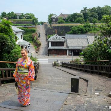 Yukata rental and photo session for tourists in Kitsuki (Kyushu)