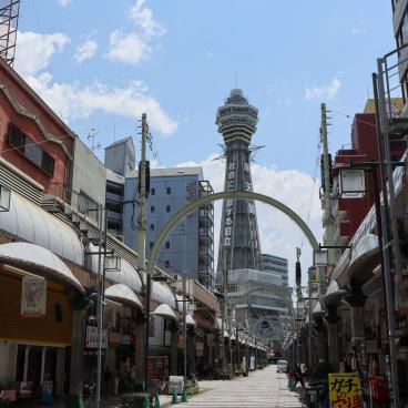View on Tsutenkaku Tower from Shinsekai district