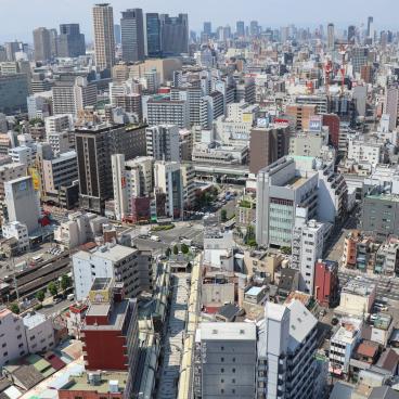 View on Shinsekai district from Tsutenkaku Tower 2