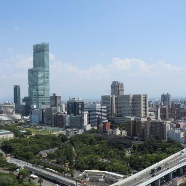 View on Tennoji Park and Abeno Harukas from Tsutenkaku Tower