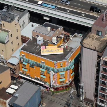 View on Shinsekai district from Tsutenkaku Tower