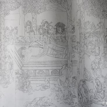 Shoden-ji (Kyoto), Picture of Buddha drawn with sutra lines