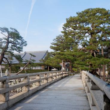 Mangetsu-ji in Otsu, Pine and pier