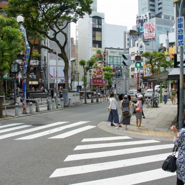 America Mura (Osaka), View on the street and the funny streetlights 2