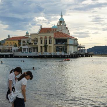 Seaside Momochi (Fukuoka), View on Marizon at sunset 2