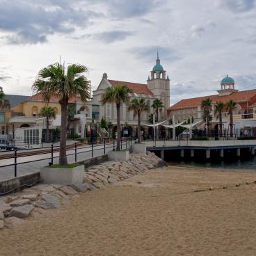 Seaside Momochi (Fukuoka), View on Marizon at sunset 3