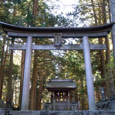 Kitaguchi Hongu Fuji Sengen (Fujiyoshida), Torii at the entrance of the trail to Mount Fuji