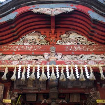 Kitaguchi Hongu Fuji Sengen (Fujiyoshida), Haiden main hall's pediment