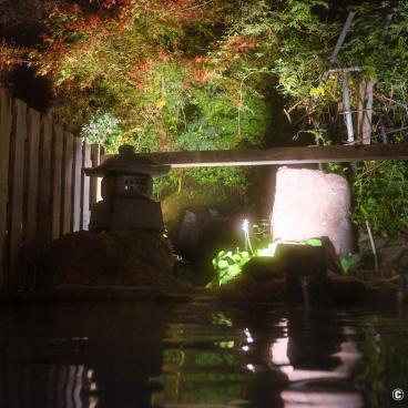 Oku Aizu (Yanaizu), View from the outdoor onsen bath at Uchidaya ryokan