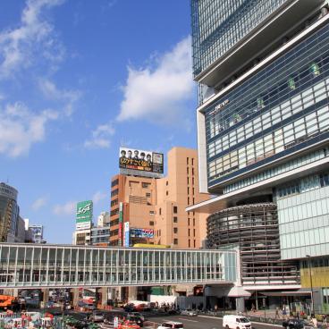 Shibuya Hikarie, View on the building and the covered passageway
