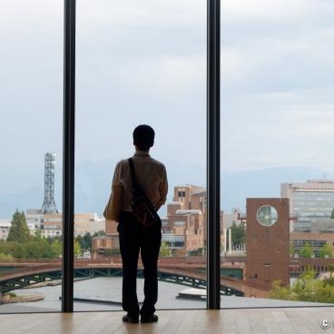 Toyama Prefectural Museum of Art and Design (TAD), View on the city