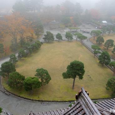 Aizu-Wakamatsu, Tsuruga Castle, View on the park from the keep's observatory
