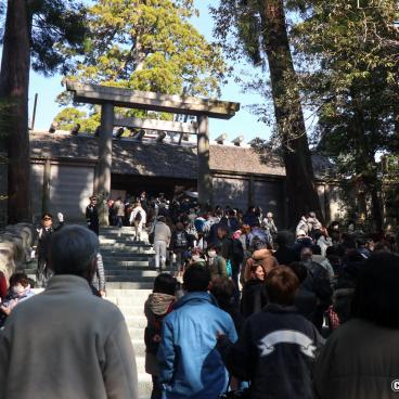 Ise Jingu, Access to the main sanctuary in Naiku inner shrine (Kotai-jingu) during Kenkoku-kinen-sai on February 11
