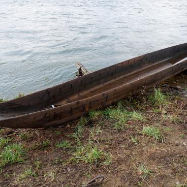 Murakami (Niigata), Boat for traditional salmon fishing on Miomote River