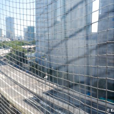 Nakagin Capsule Tower (Tokyo), View on the city from the sample capsule