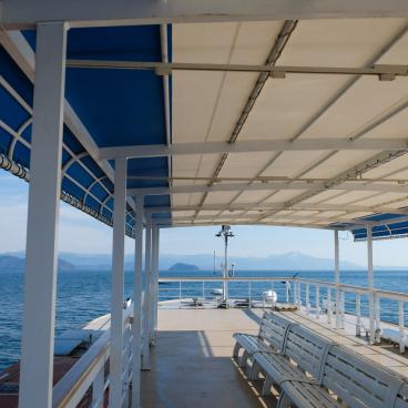 Chikubushima (Lake Biwa), View on the lake from the cruising boat