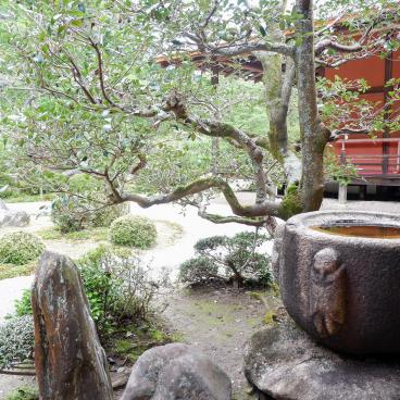 Manshu-in (Kyoto), Koshoin view of the dry garden in summer 2
