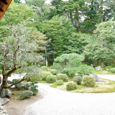 Manshu-in (Kyoto), Daishoin view of the dry garden in summer