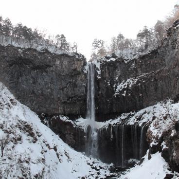 Overview of Kegon Falls (Nikko) in winter