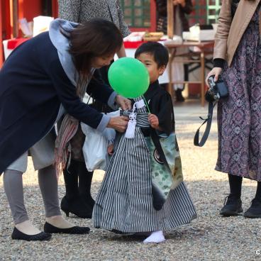 Sumiyoshi Taisha (Osaka), Boy wearing a kimono for Shichi-Go-San in November 2