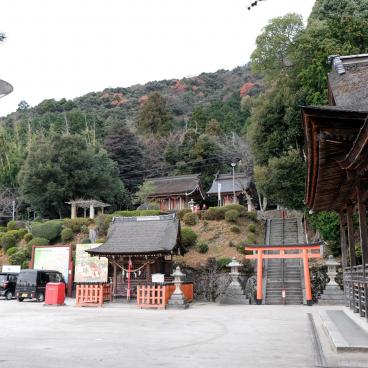 Shirahige-jinja, View on the shrine's grounds in autumn