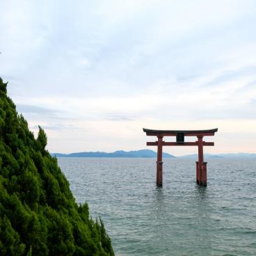 Shirahige-jinja, Floating torii on Lake Biwa 2