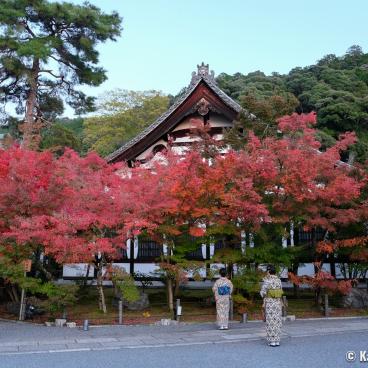 Eikan-do Temple (Kyoto), View on the garden in full autumn