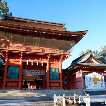 Fujisan Hongu Sengen Taisha, View on the shrine's main gate 2