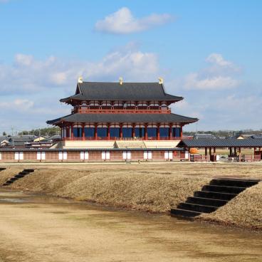 Heijo (Nara), View on Daigoku-den Hall and the palace's enclosure in winter