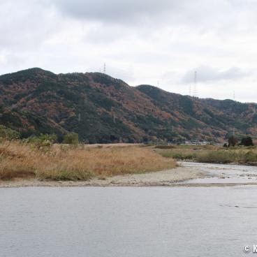 Hozugawa kudari (Kameoka), River and mountain landscape in autumn 2