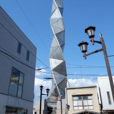 Art Tower Mito, View on the tower designed by Arata Isozaki