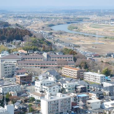 Art Tower Mito, View on the city from the observatory 3