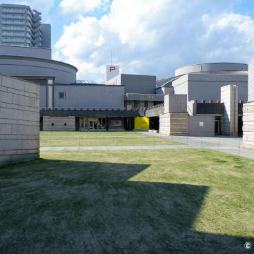 Art Tower Mito, View on the Plaza surrounded by cultural facilities