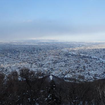 Mount Moiwa, Panoramic view on Sapporo in winter