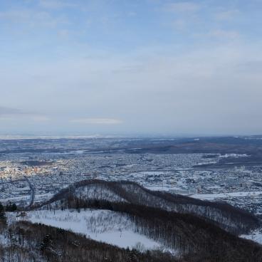 Mount Moiwa, Panoramic view on Sapporo in winter 3
